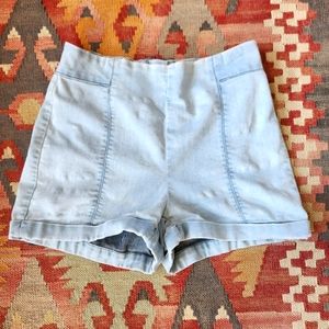 Cooperative High-waist Stretch Denim Jean Shorts, Pin-Up Style Size 2